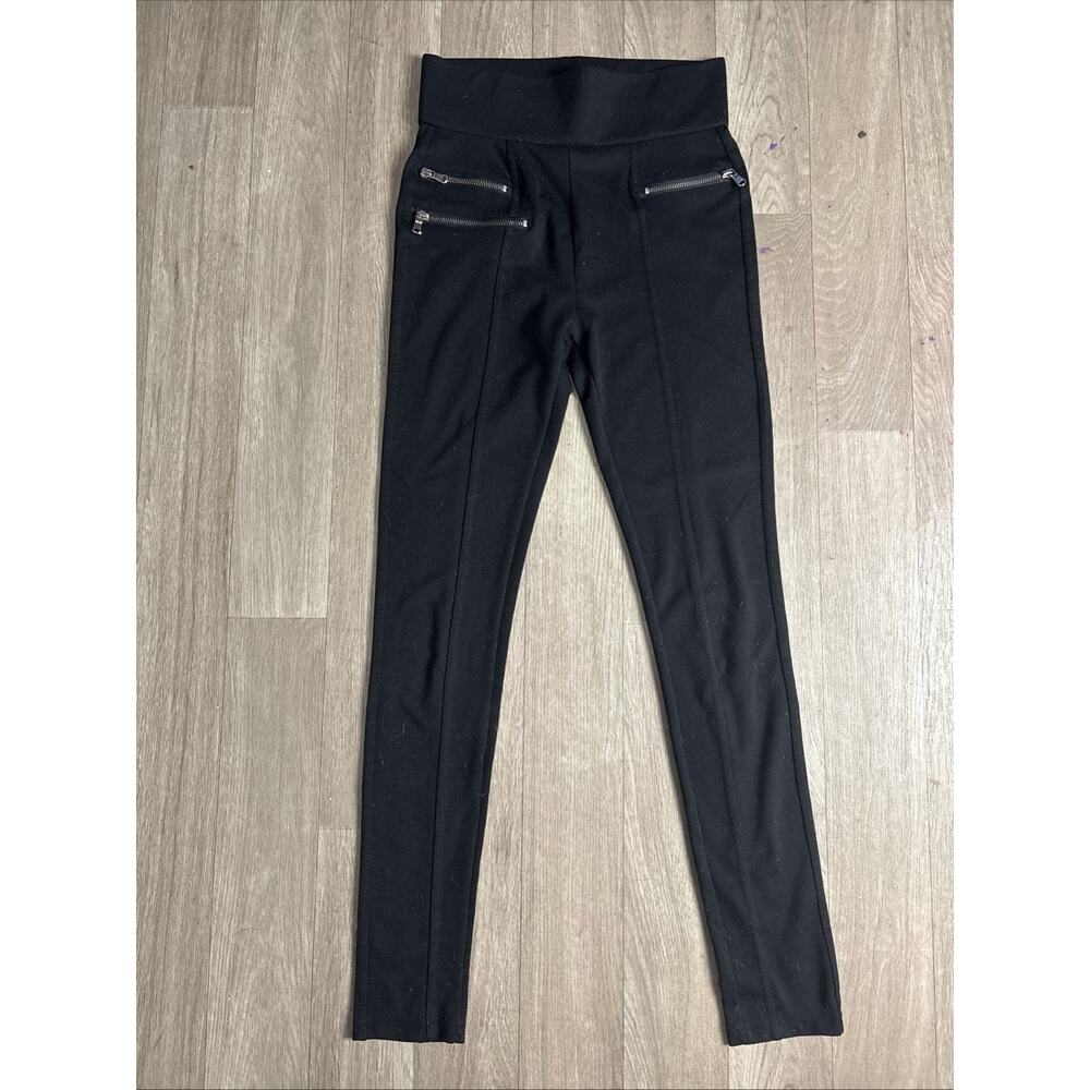 Connection 18 Black PANTS Leggings Zipper Accents Small Goth Stretchy